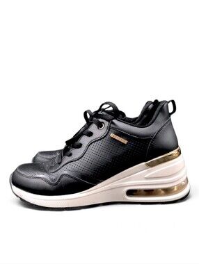 SKECHERS Street Million Air - Hotter Air Wedge Sneakers Women's Size 8.5 Black